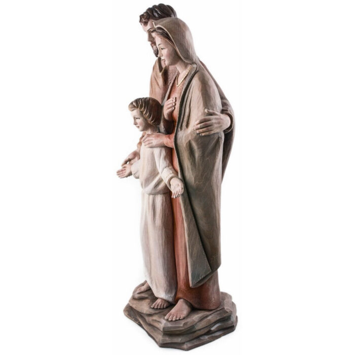 Święta Rodzina - Serce i Dom - (model 15) – drewniana figura na Pierwszą Komunię Święta Rodzina - Serce i Dom - (model 15) figura drewniana – prezent na pierwszą komunię – ujęcie 3