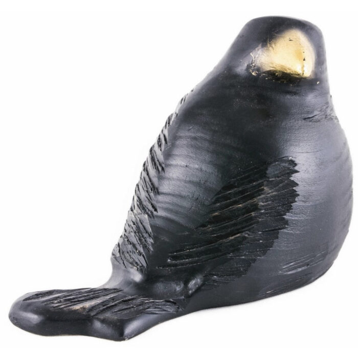 Czarna wrona / Kruk - rzeźba drewniana (Model 1) rzeźba drewniana – dekoracja gabinetu – ujęcie 4