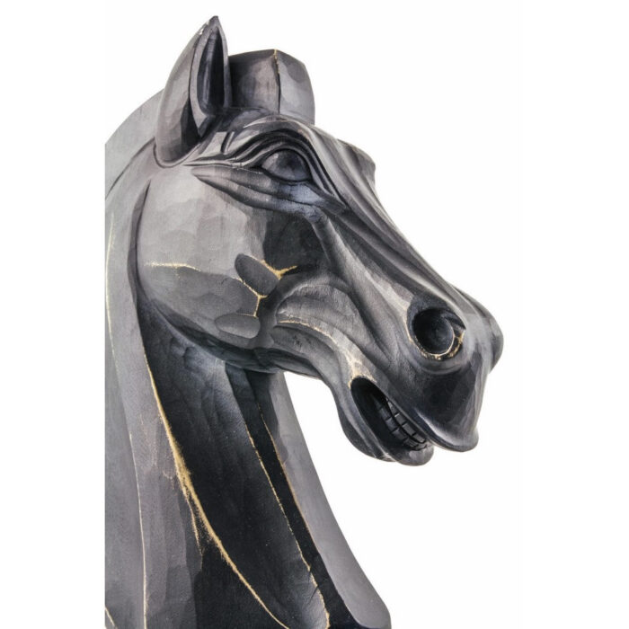 Koń Szachowy - rzeźba drewniana (rozmiar 1 - czarny) rzeźba drewniana – dekoracja salonu