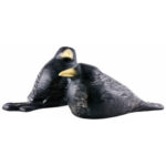 Czarna wrona / Kruk - rzeźba drewniana (Model 1) rzeźba drewniana – dekoracja gabinetu – ujęcie 2