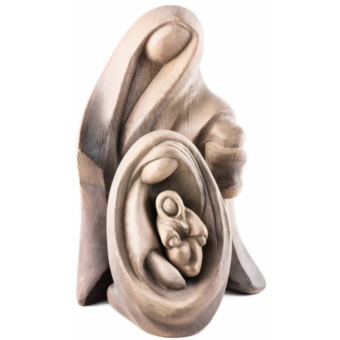 Święta Rodzina - Szopka - Nowoczesny projekt posągu (model 14) figura drewniana – prezent na pierwszą komunię – ujęcie 4