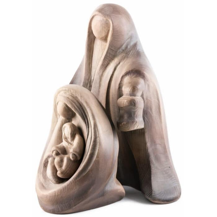 Święta Rodzina - Szopka - Nowoczesny projekt posągu (model 14) figura drewniana – prezent na rocznicę ślubu