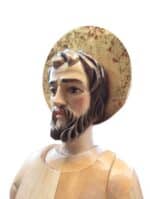 Św. Józef - Srebrne Niebo - na skałach rzeźba drewniana – dekoracja wnętrza – ujęcie 2