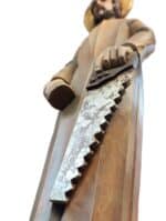 Św. Józef - Srebrne Niebo - na skałach rzeźba drewniana – dekoracja gabinetu – ujęcie 3